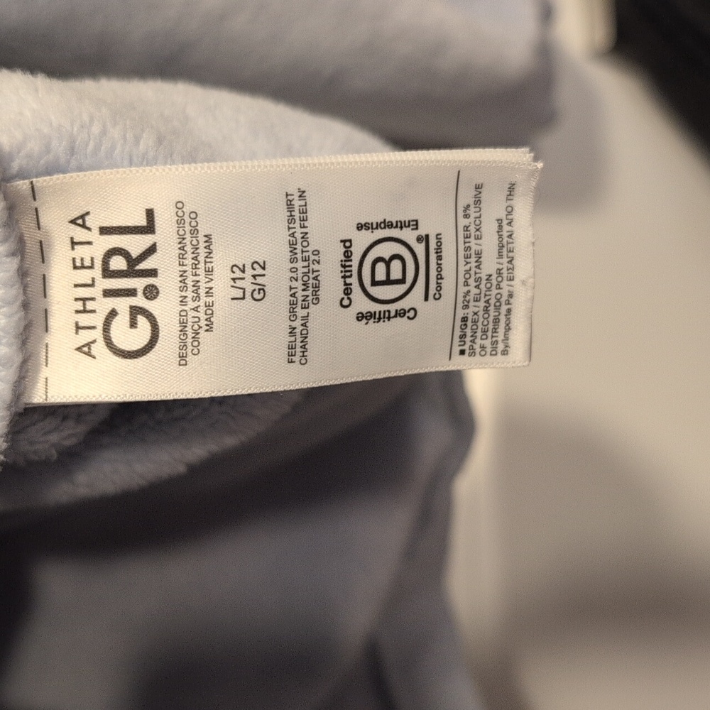 Athleta Girl Feelin Great Sweatshirt Blue Size 12 - Picture 5 of 6